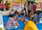 Polsek Manggala Potong Dua Ekor Sapi Kurban, Daging Dibagikan kepada Warga